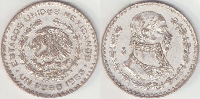 1963 Mexico silver 1 Peso A000297